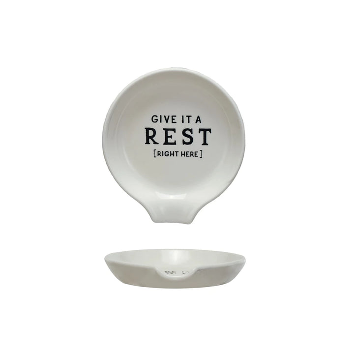 "Give it a rest" Stoneware Spoon Rest
