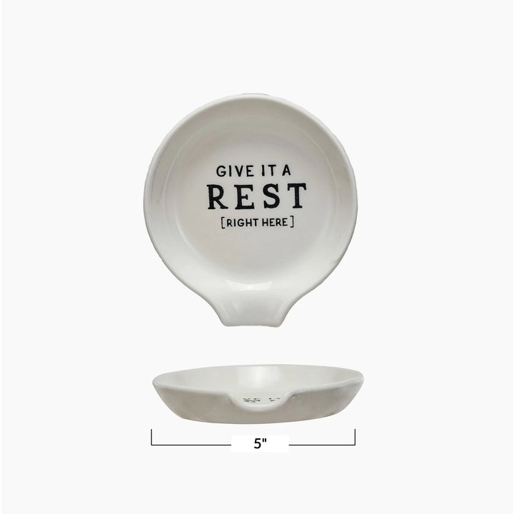 "Give it a rest" Stoneware Spoon Rest