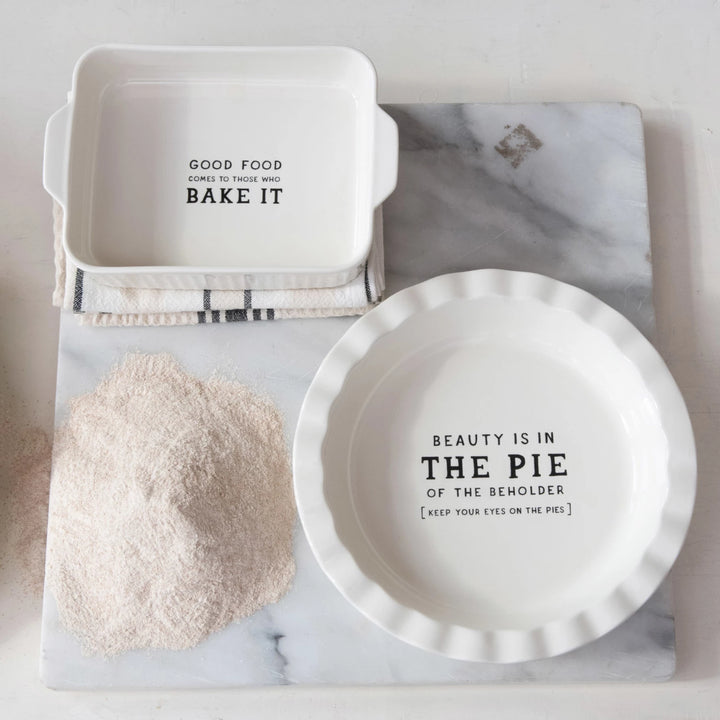 "Beauty is..." Stoneware Pie Dish 11.25"