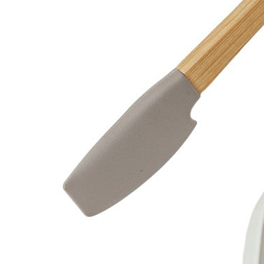 Mini Silicone &amp; Beech Wood Kitchen Utensils, Neutral Cooking Tools