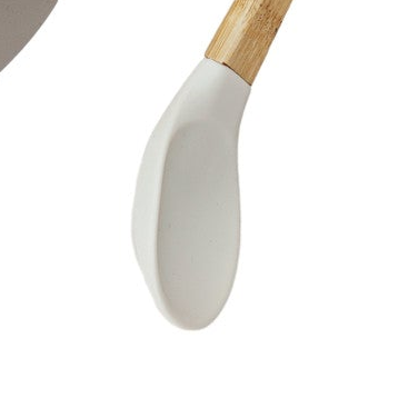 Mini Silicone &amp; Beech Wood Kitchen Utensils, Neutral Cooking Tools