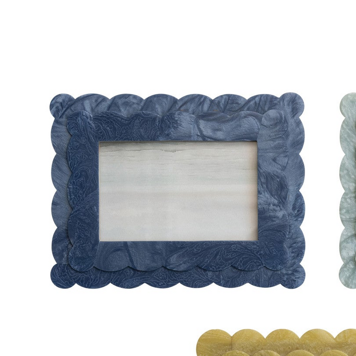 Scalloped Resin Photo Frame, 4x6 Double Layer Design