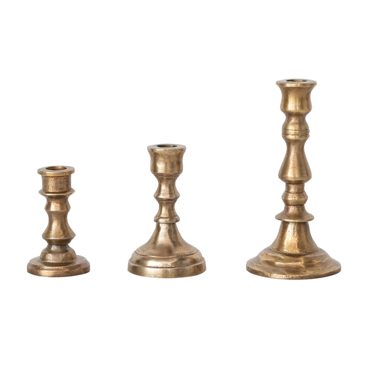 Antique Brass Finial Taper Holder