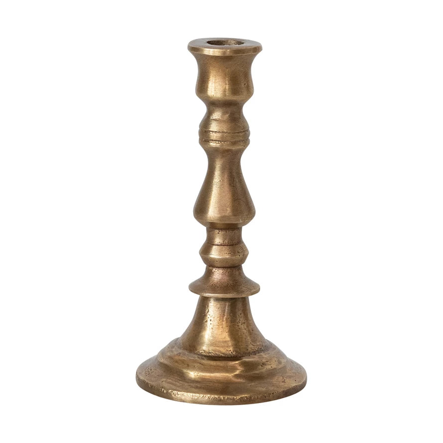 Antique Brass Finial Taper Holder