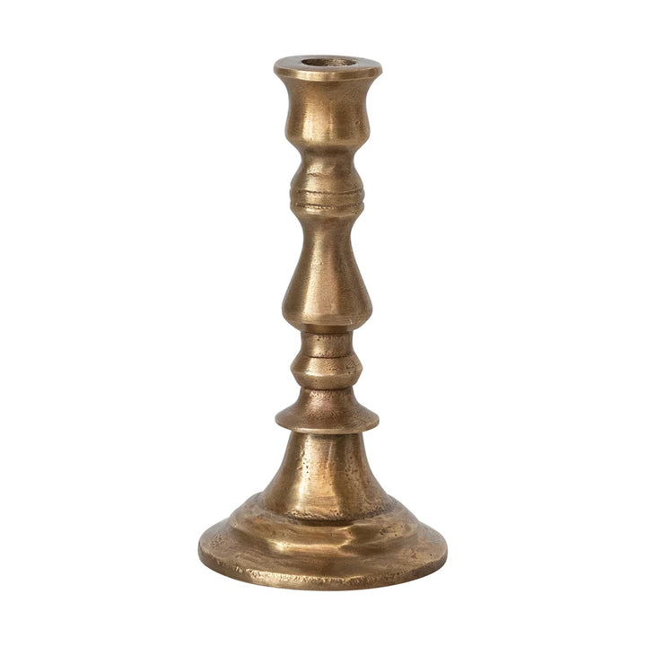 Antique Brass Finial Taper Holder