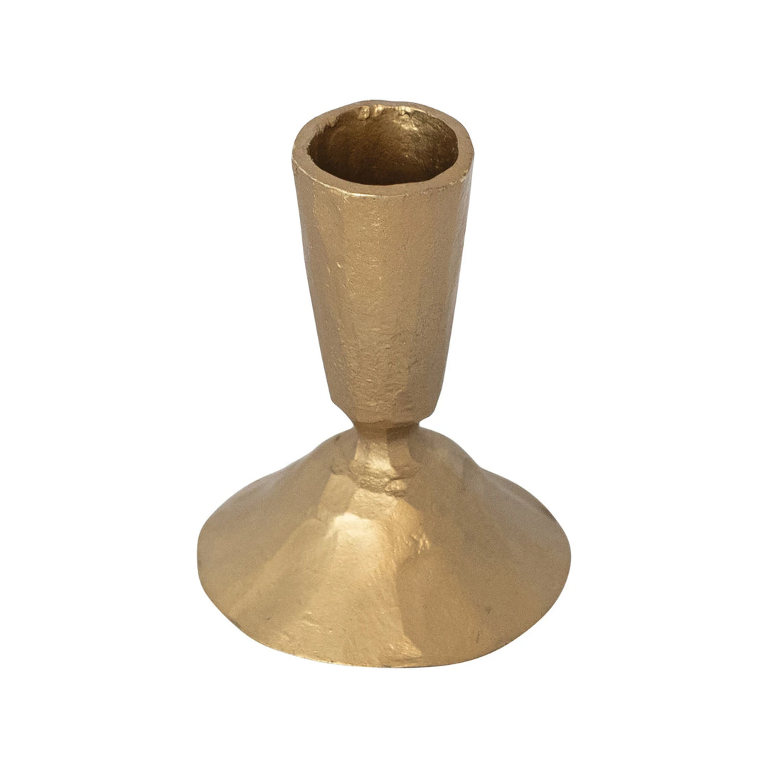 Hand-Forged Cast Iron 1/2" Taper Holder, 2 1/4", Antique Brass