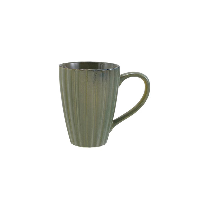 Fluted Stoneware Reactive Glaze, Sage Green, 14 oz