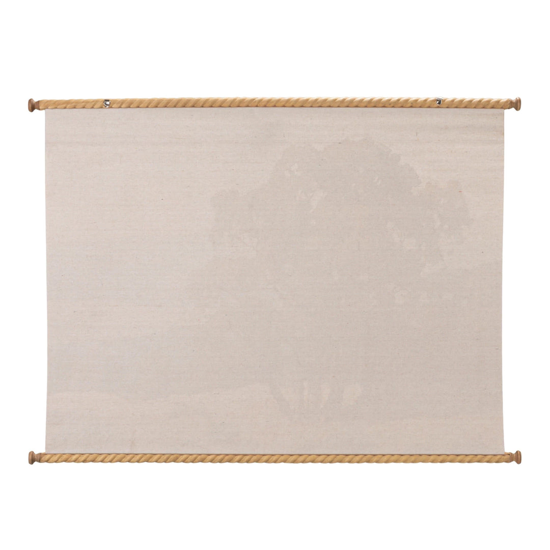Oak Tree Canvas + Carved Wood Scroll, 39" x 29"