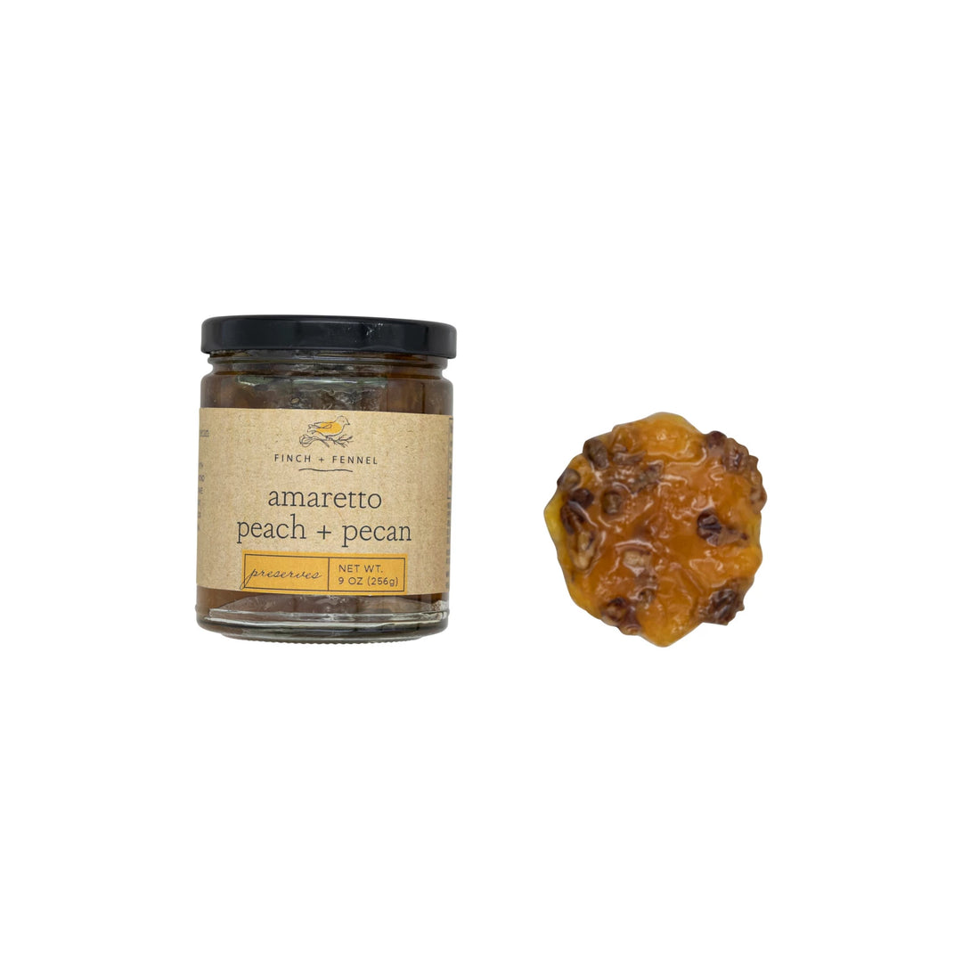 Finch + Fennel Amaretto Peach + Pecan Preserves, 9 oz