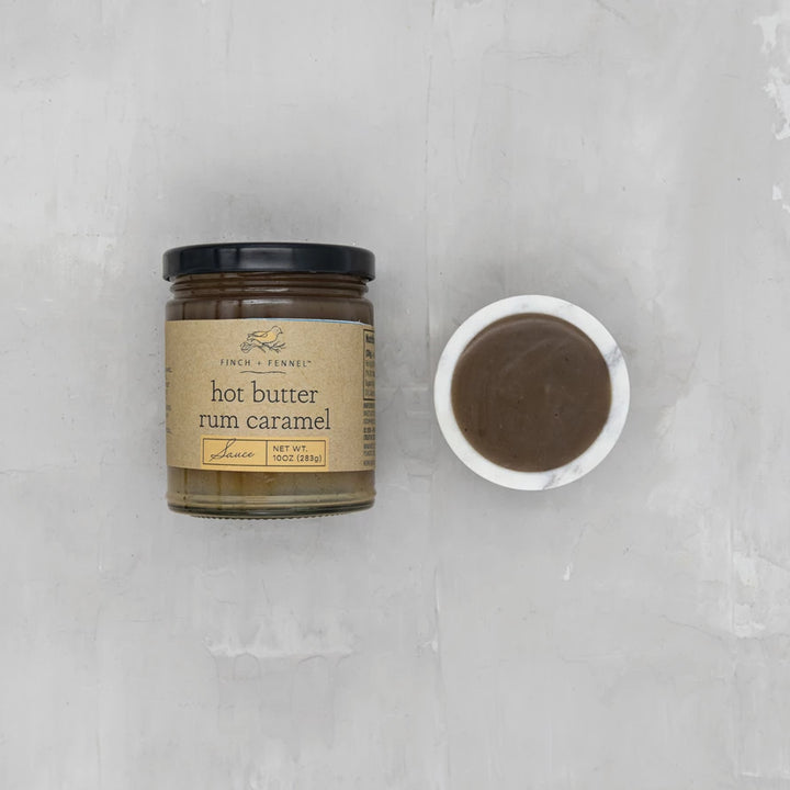 Finch + Fennel Hot Butter Rum Caramel Sauce, 10 oz