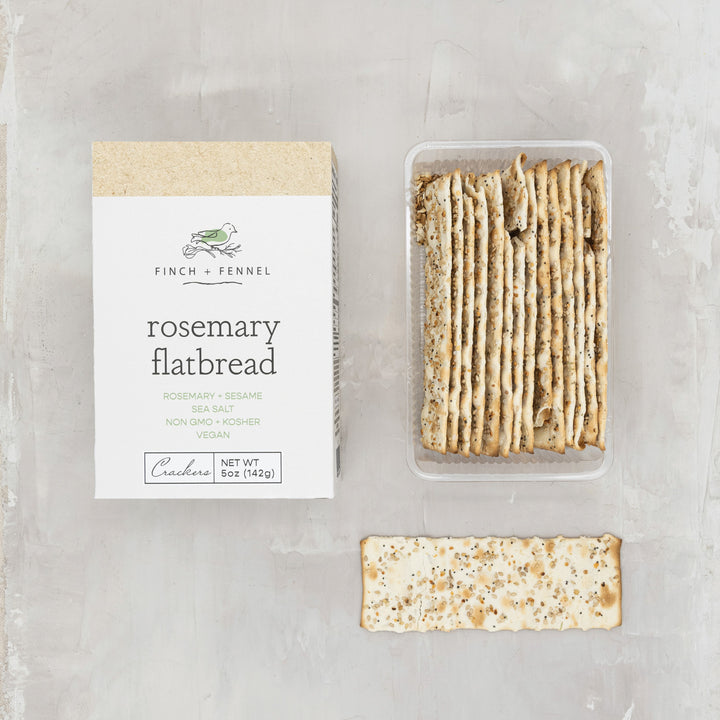 Finch + Fennel Rosemary Flatbread Crackers – Artisan Mediterranean Snack (5 oz)