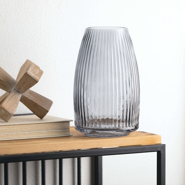 Ribbed Glass Vase