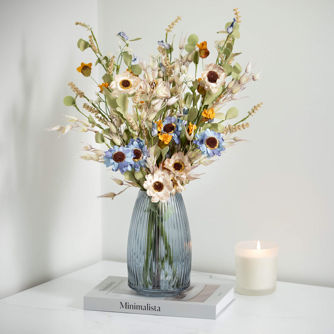Ribbed Glass Vase