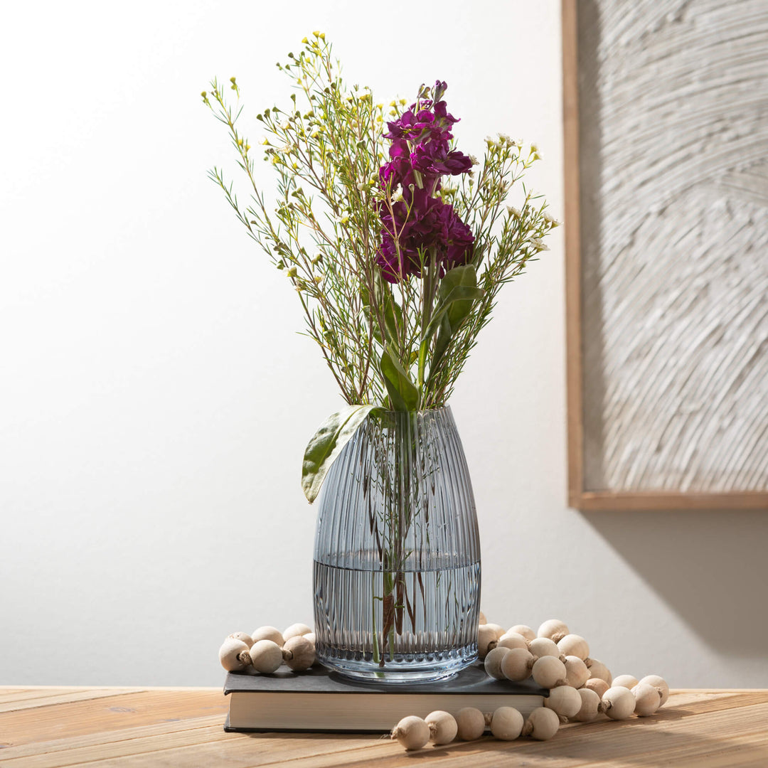 Ribbed Glass Vase
