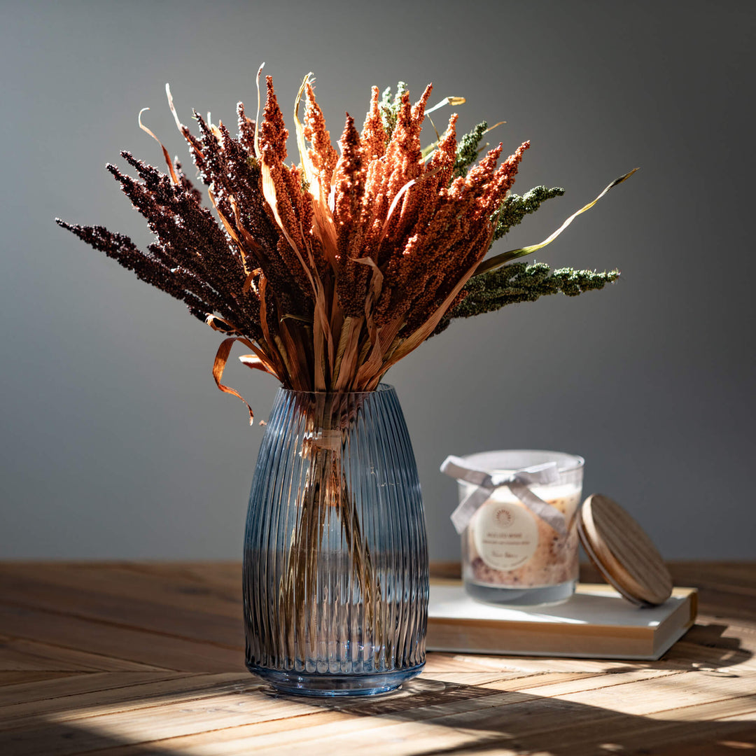 Ribbed Glass Vase