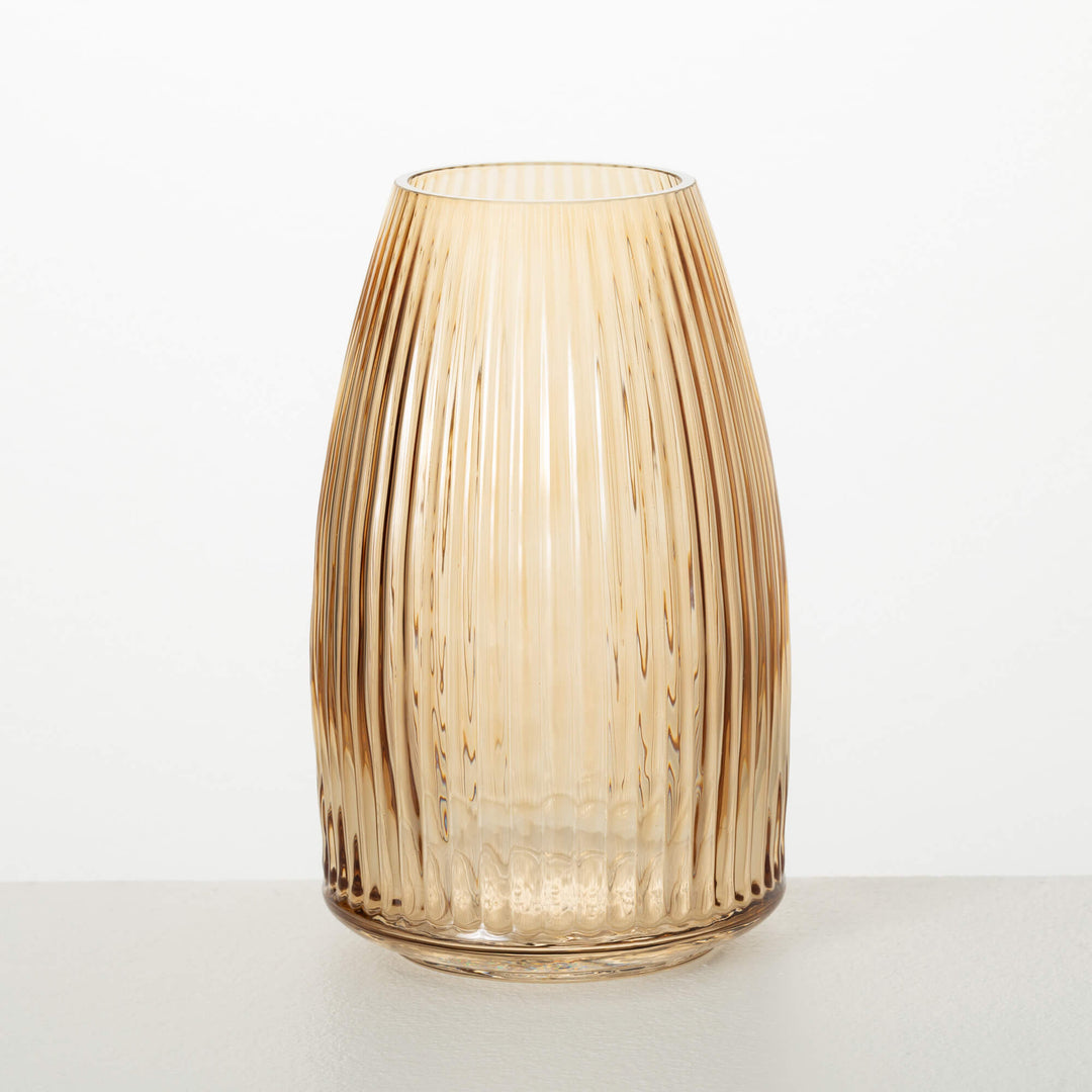 Ribbed Glass Vase
