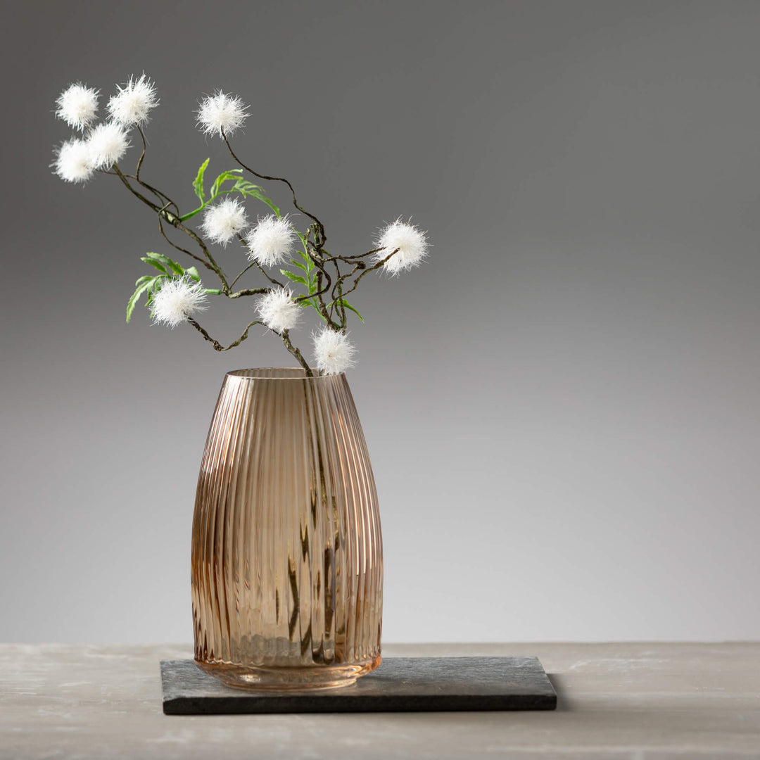 Ribbed Glass Vase