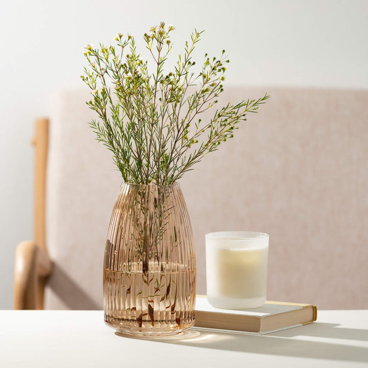 Ribbed Glass Vase