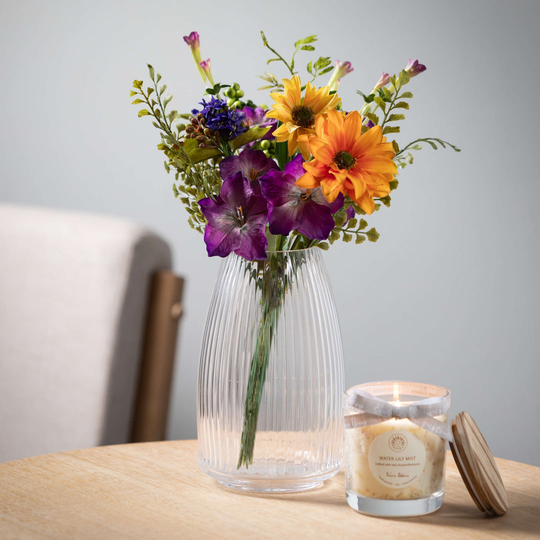 Ribbed Glass Vase