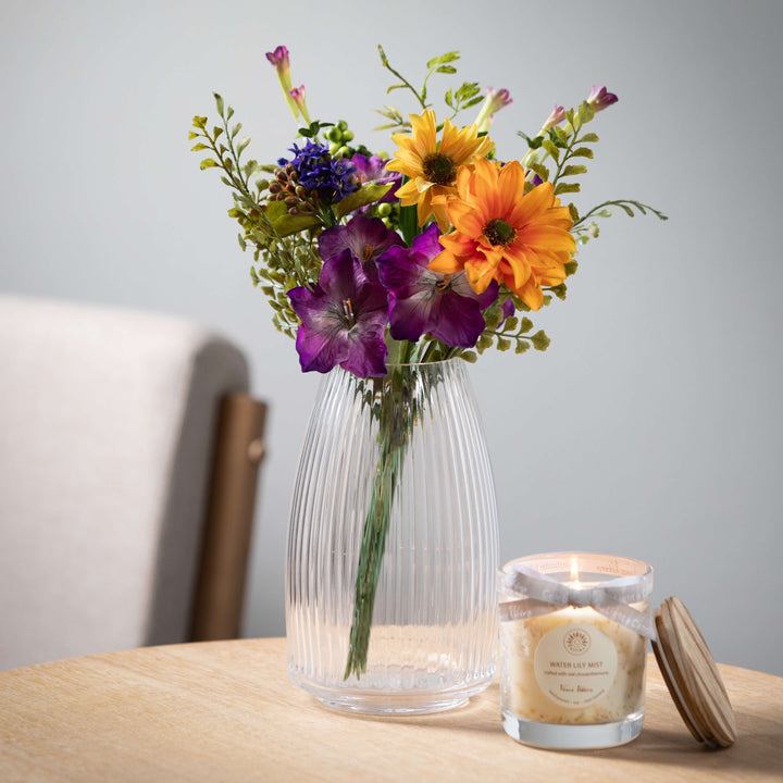 Ribbed Glass Vase