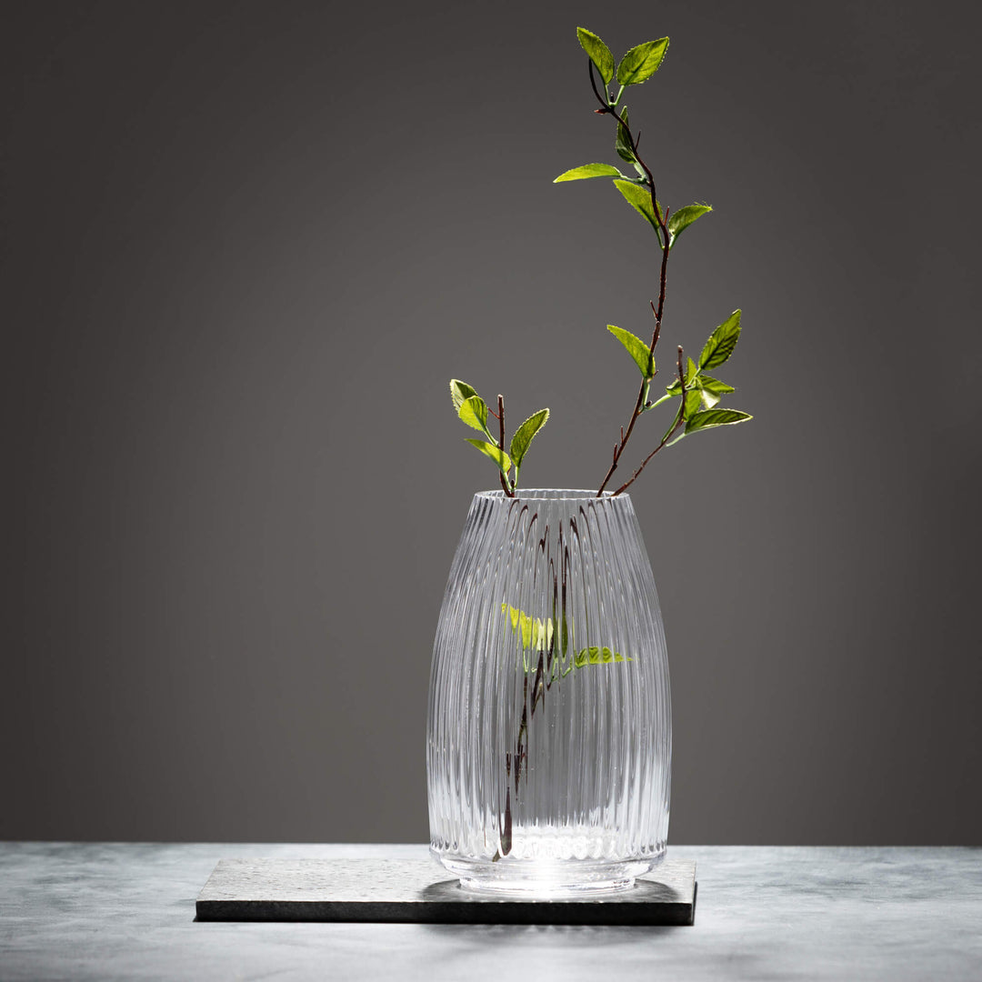 Ribbed Glass Vase