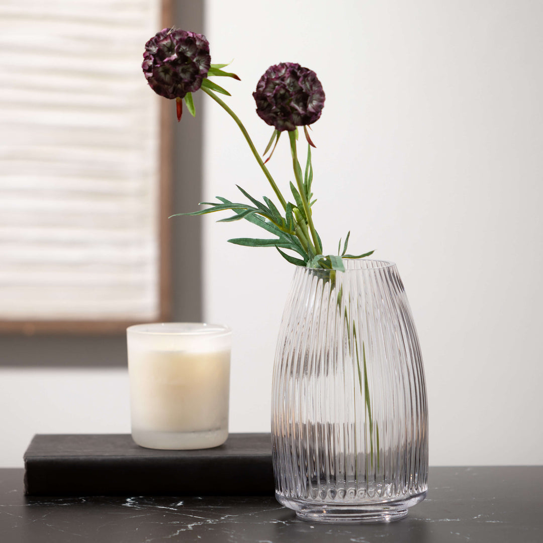 Ribbed Glass Vase