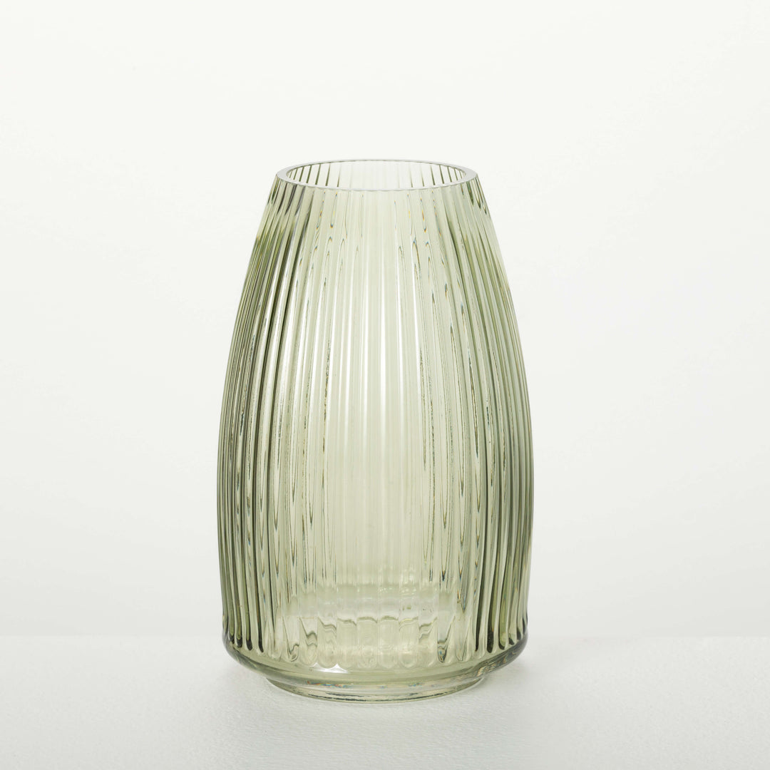 Ribbed Glass Vase