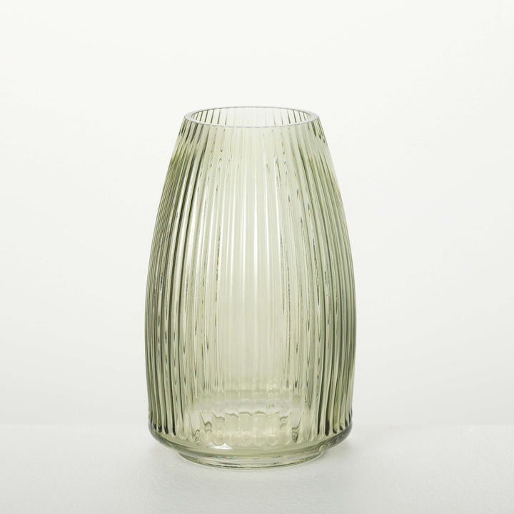 Ribbed Glass Vase