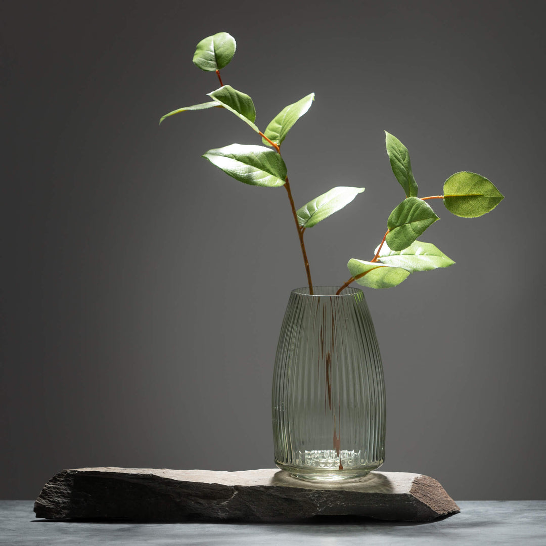 Ribbed Glass Vase