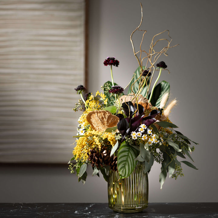 Ribbed Glass Vase