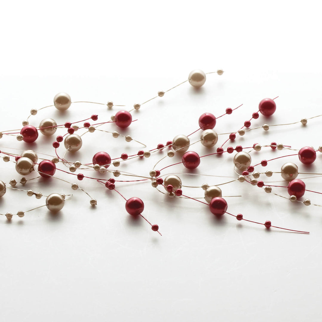 Burgundy Gold Bead Garland, 5&