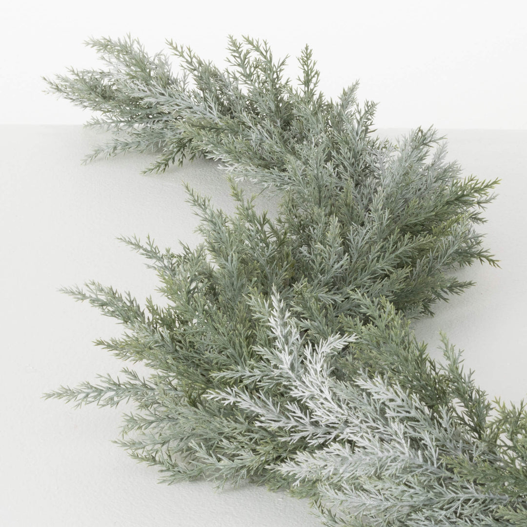 Frosted Blue Cedar Garland, 4&