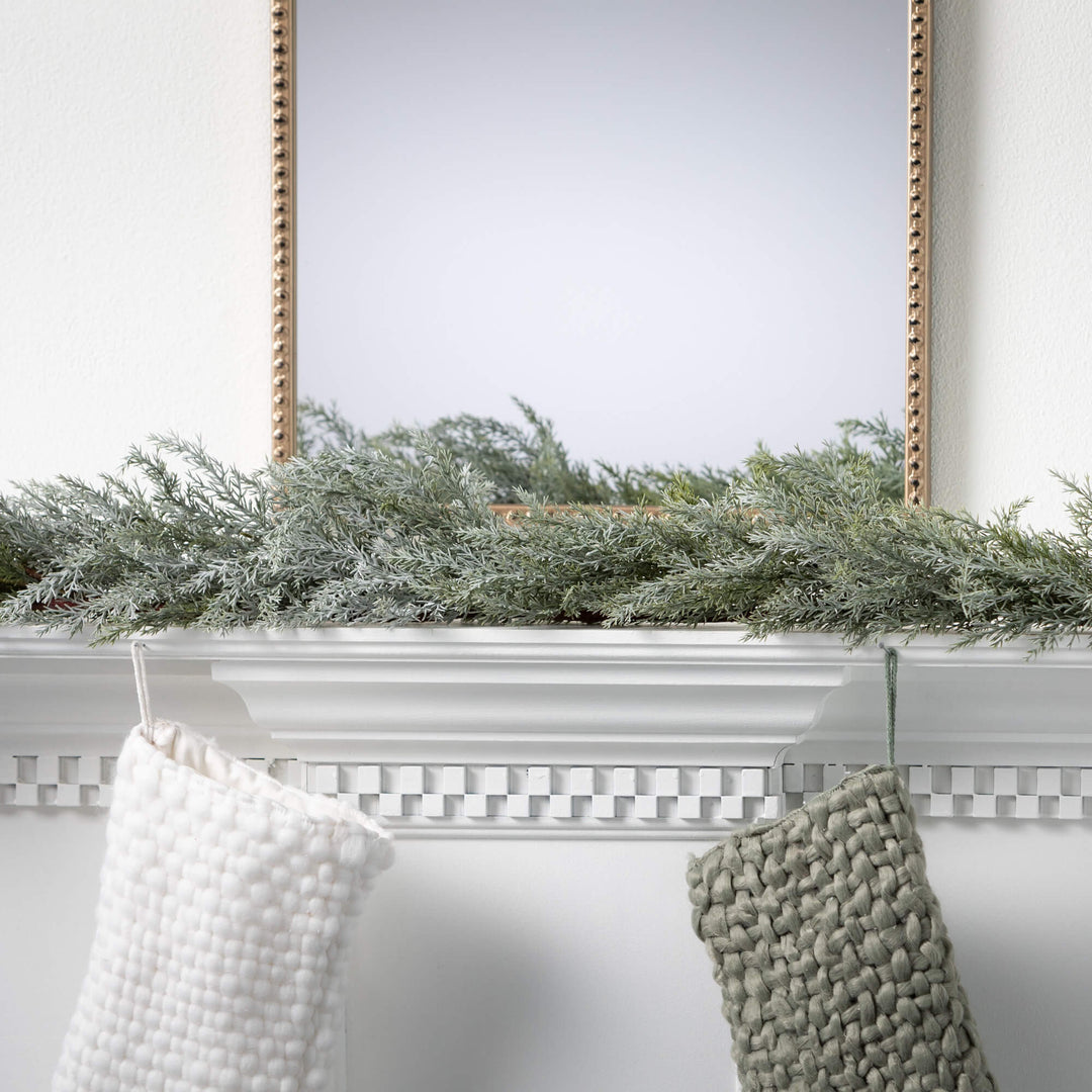 Frosted Blue Cedar Garland, 4&