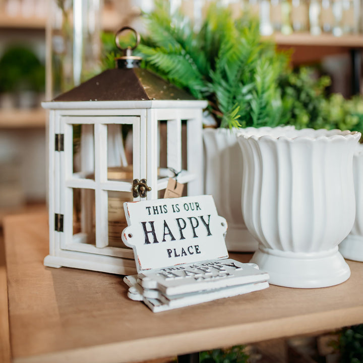 Cast Iron Happy Place Sign, 5.5"