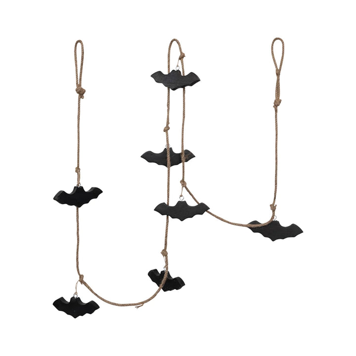 72" Bats Garland Mango Wood + Jute Rope