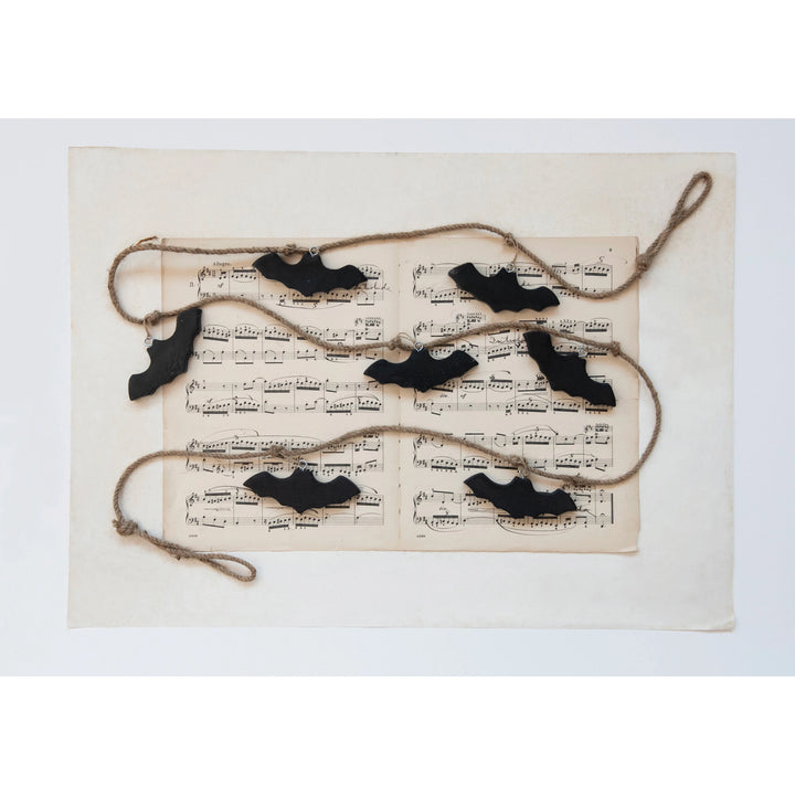 72" Bats Garland Mango Wood + Jute Rope