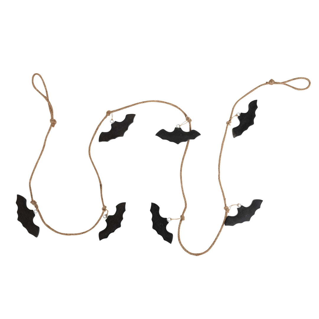 72" Bats Garland Mango Wood + Jute Rope