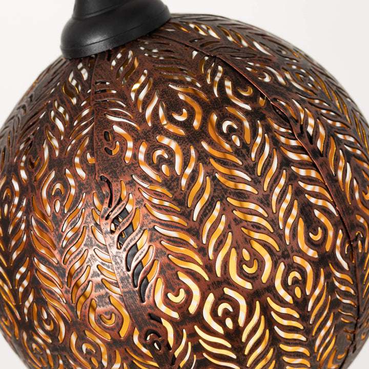 Metal Hanging Sphere Solar Light, Copper