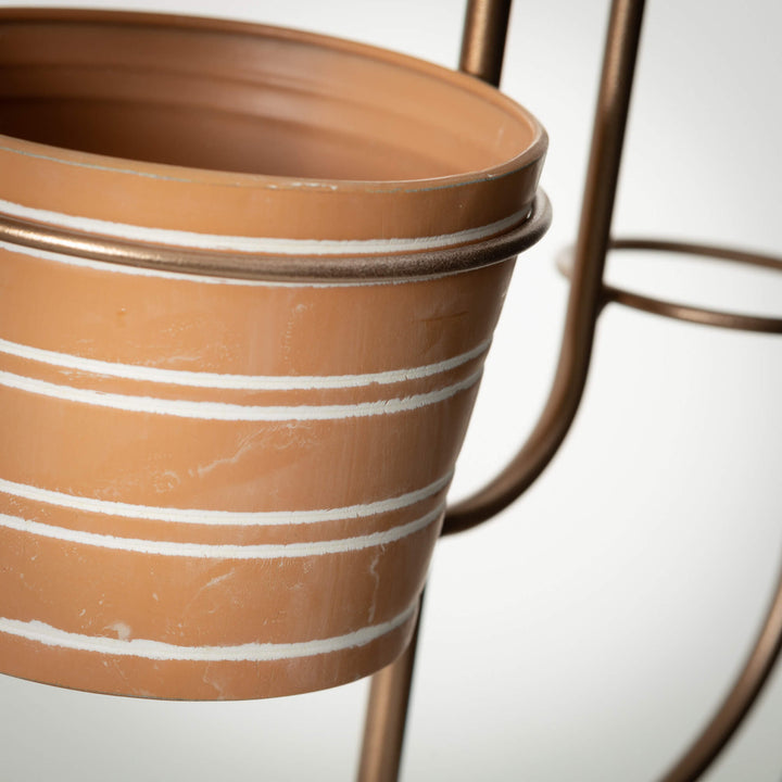 Gold + Terracotta Cactus Planter