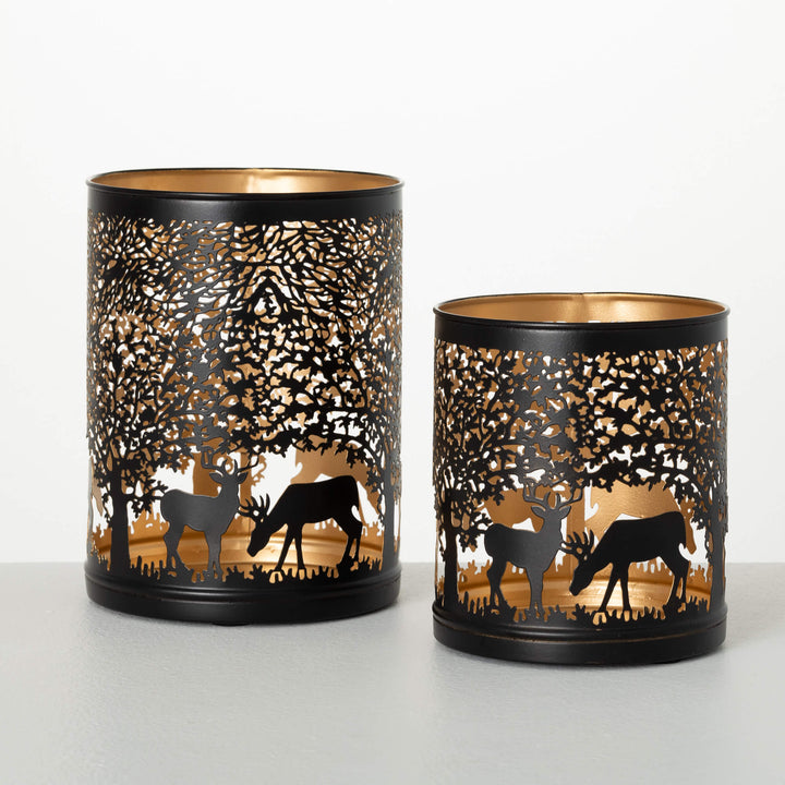Metal Deer Lantern, Brown