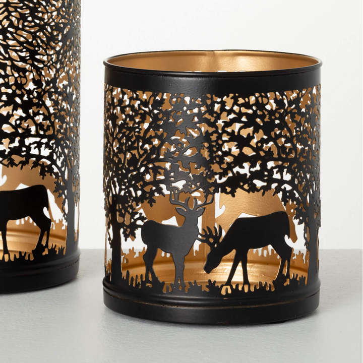 Metal Deer Lantern, Brown