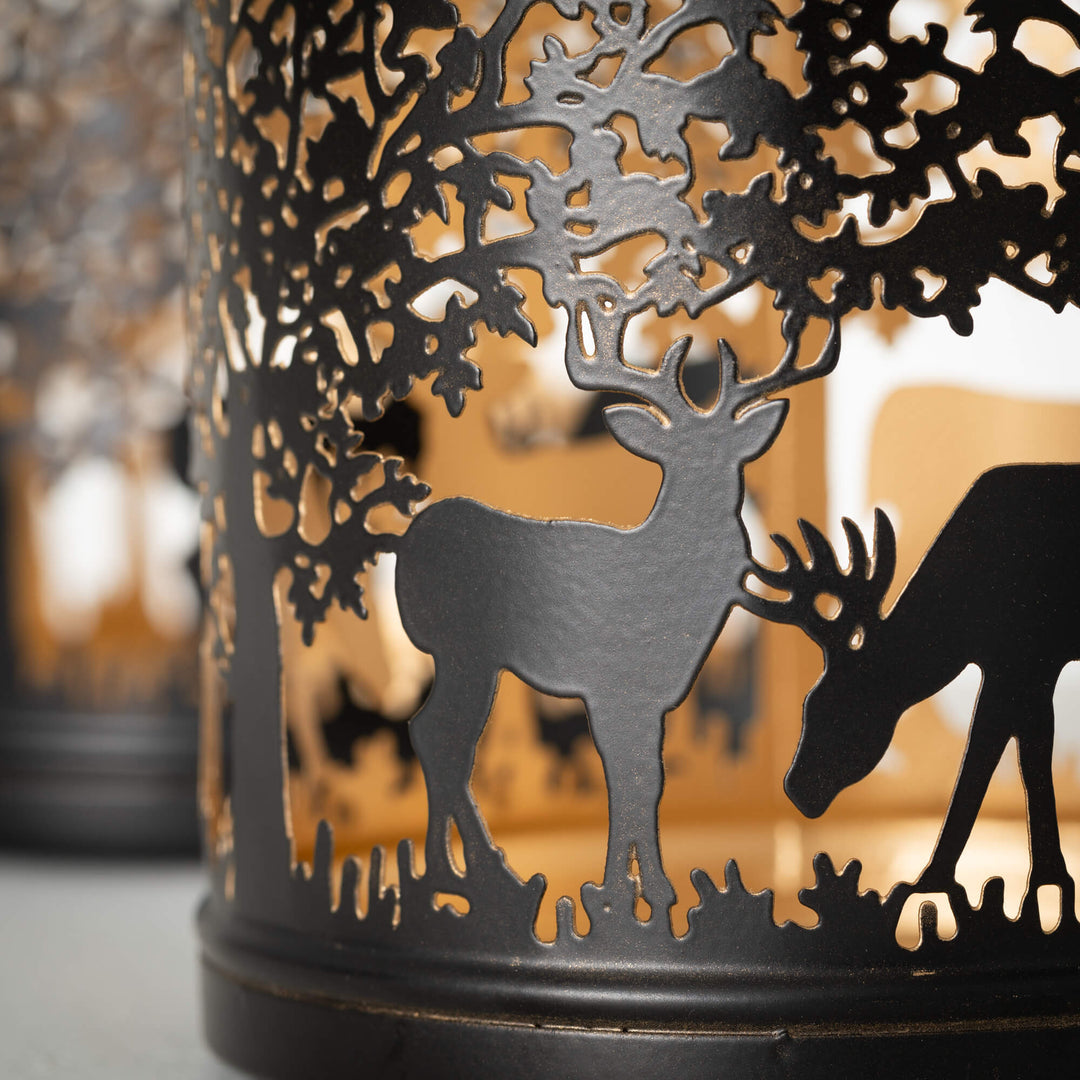 Metal Deer Lantern, Brown