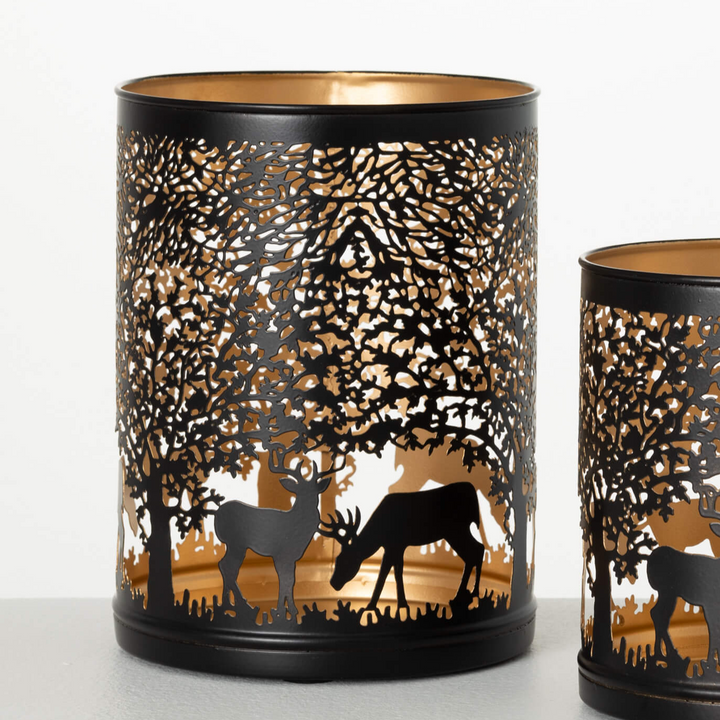 Metal Deer Lantern, Brown