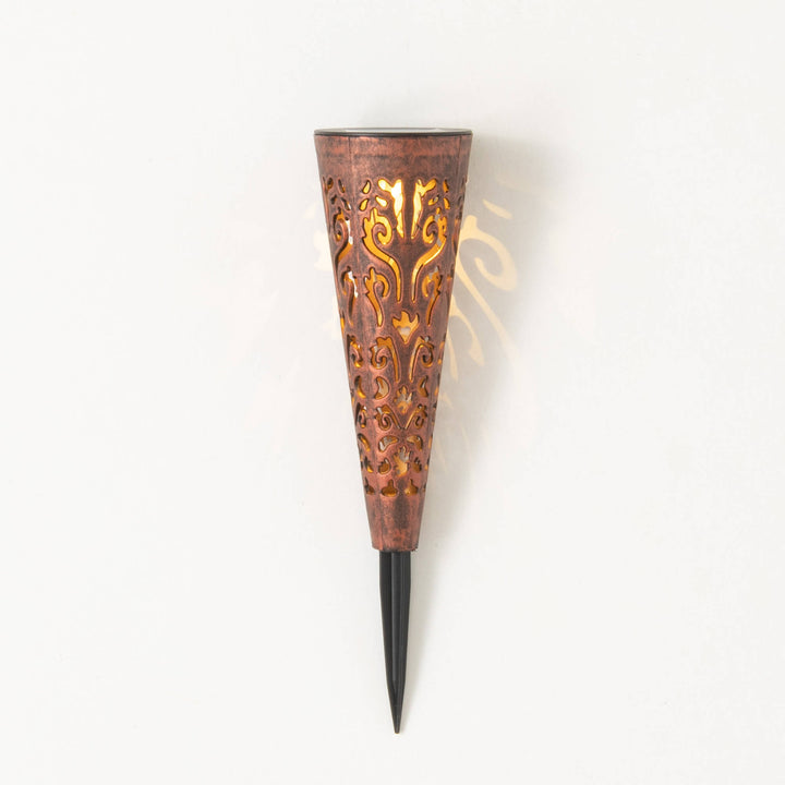 Patterned Solar Yard Stake Light, Copper