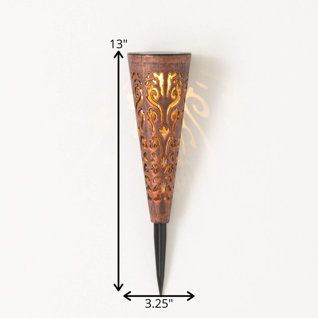 Patterned Solar Yard Stake Light, Copper