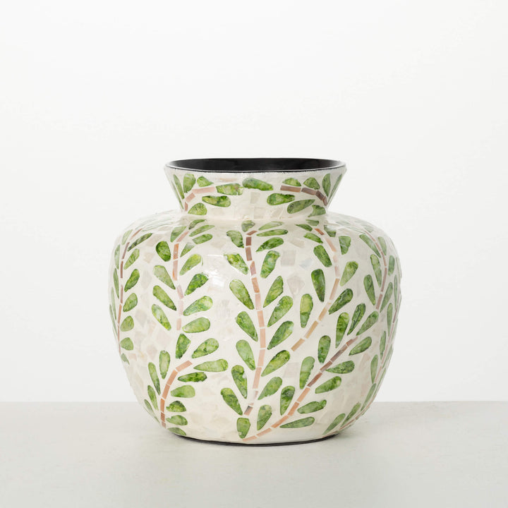 Mosaic Leaf Pattern Vase
