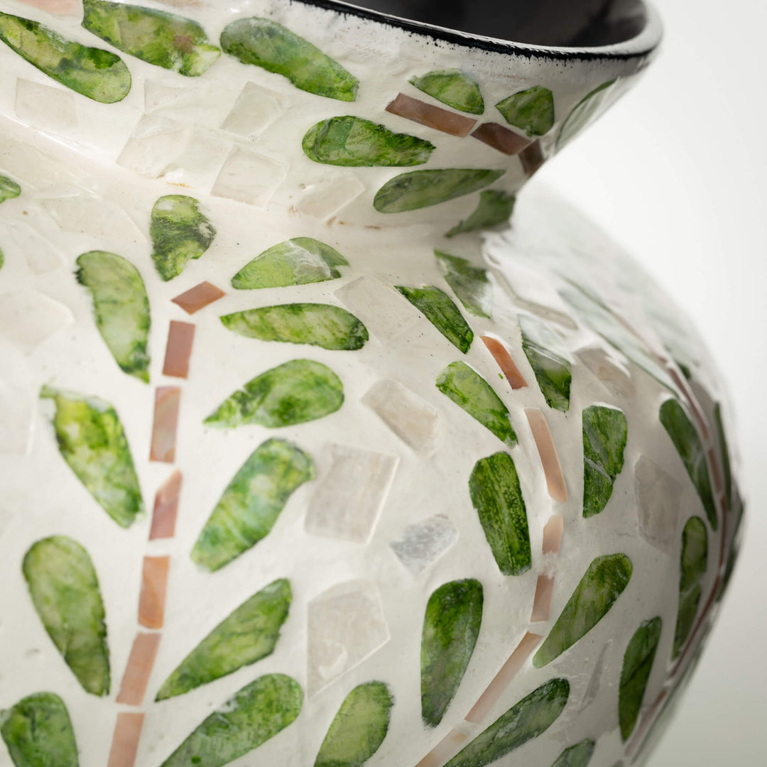 Mosaic Leaf Pattern Vase