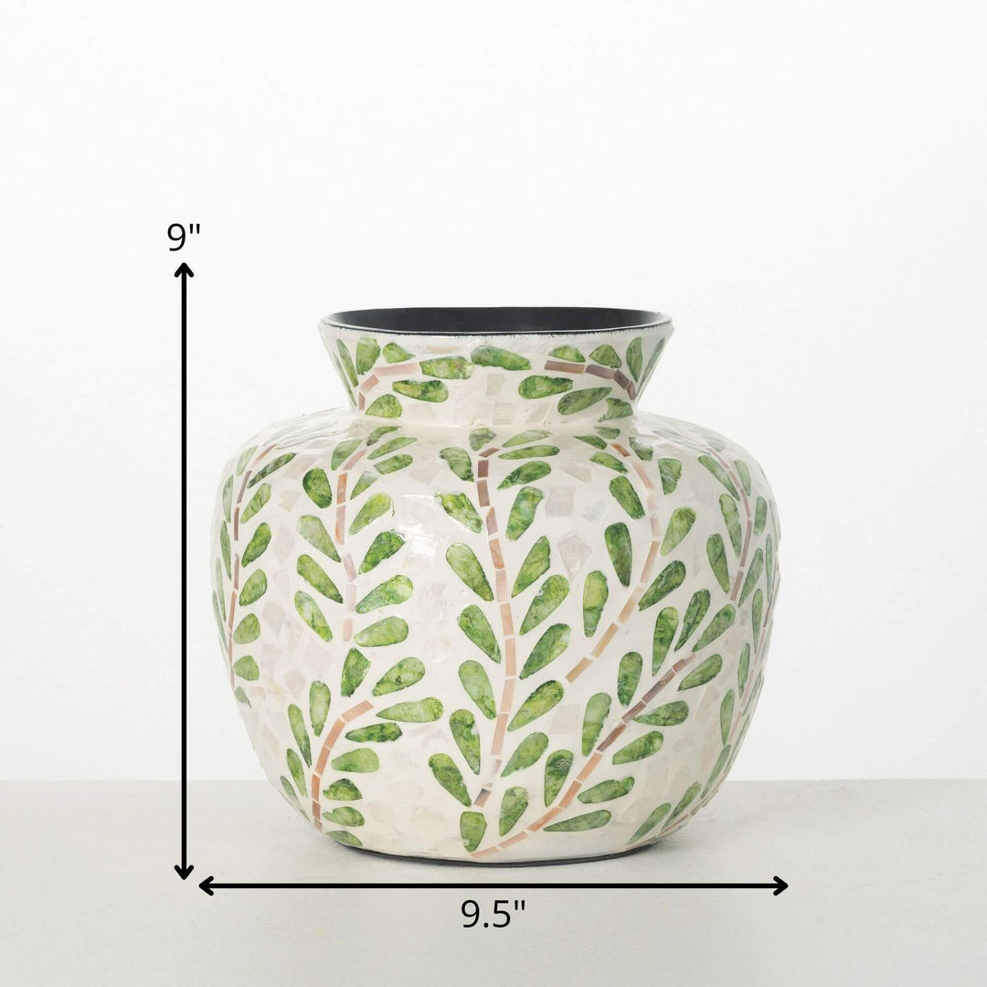 Mosaic Leaf Pattern Vase