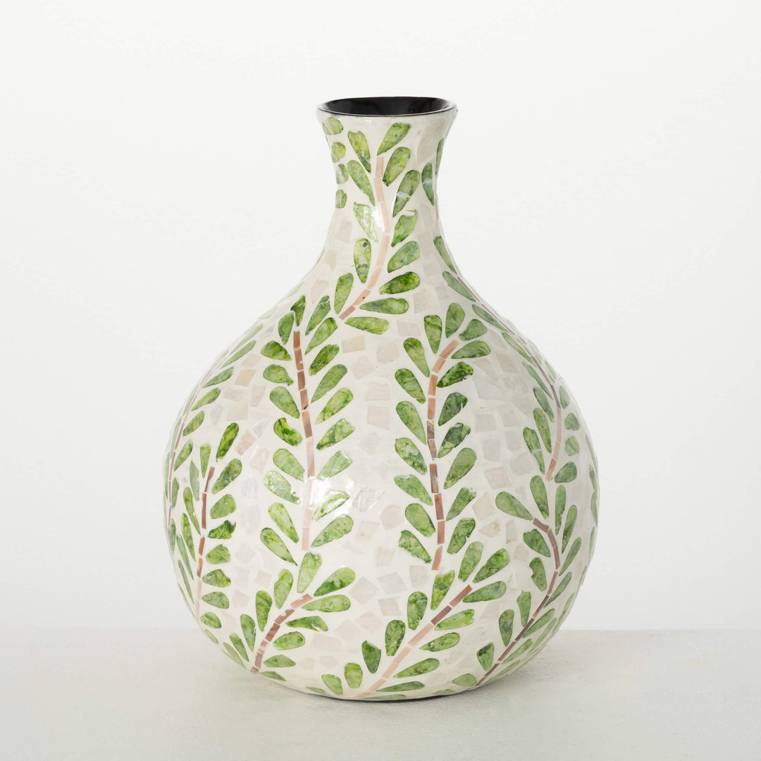 Mosaic Leaf Pattern Vase