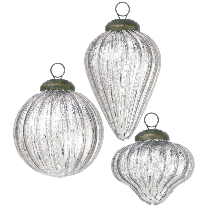 Vintage Silver Mercury Glass Ornaments